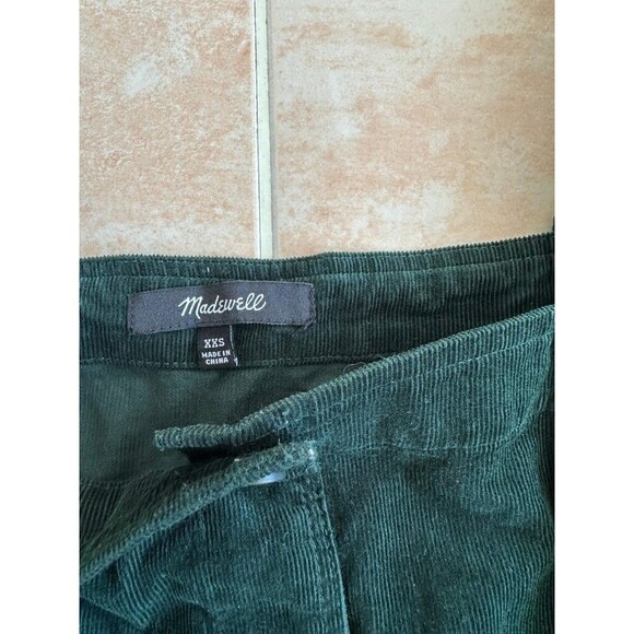 Madewell Embroidered Green Corduroy Tie Sleeve Eyelet Blouse Women size‎ XXS - Picture 6 of 9